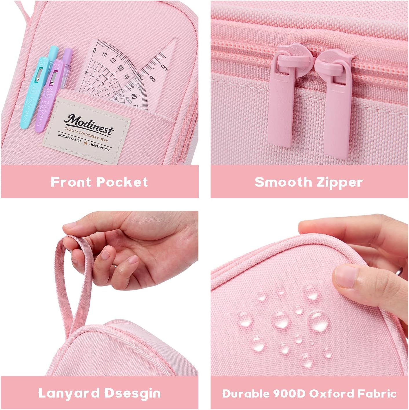Pencil Case Pouch, Large Capacity Pen Bag Organizer, Cute Aesthetic Pencil Box for Girls Boys Kids, Back to School