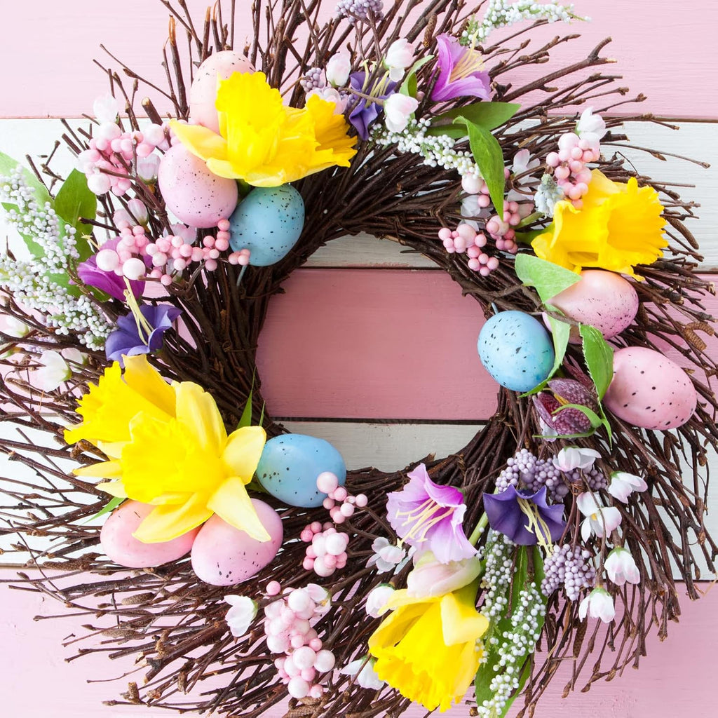 32 Pcs Assorted Faux Foam Speckled Eggs - Decorative Pastel Eggs for DIY Easter Wreath, Centerpiece, Bowl, Basket