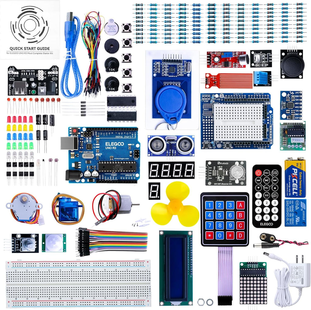 ELEGOO UNO R3 Project Most Complete Starter Kit, Compatible with Arduino | PDF Tutorial, 30+ Guided Projects