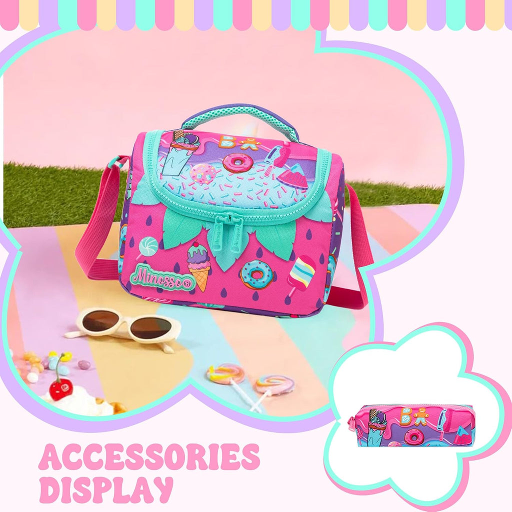 Girls Backpack for School Backpack for Girls 8-12 with Lunch Box Back to School Supplies Backpacks for Kids 10-12
