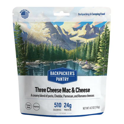 Three Cheese Mac & Cheese | 1-Pack | 24g Protein | 510 Cal | Vegetarian, Nut Free | Made in the USA | Freeze Dried