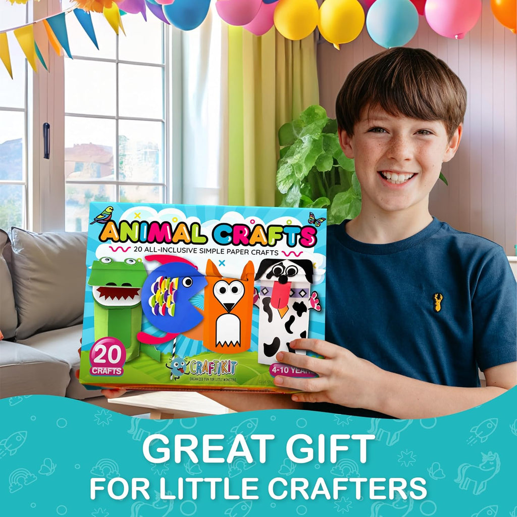 20 Award-Winning Animal Toddler Arts and Crafts for Kids Ages 3-10 Years, All-Inclusive Animal Craft Kits, Fun