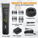 Beardscape V2 Cordless Beard Trimmer for Men with Ceramic Blade, Black
