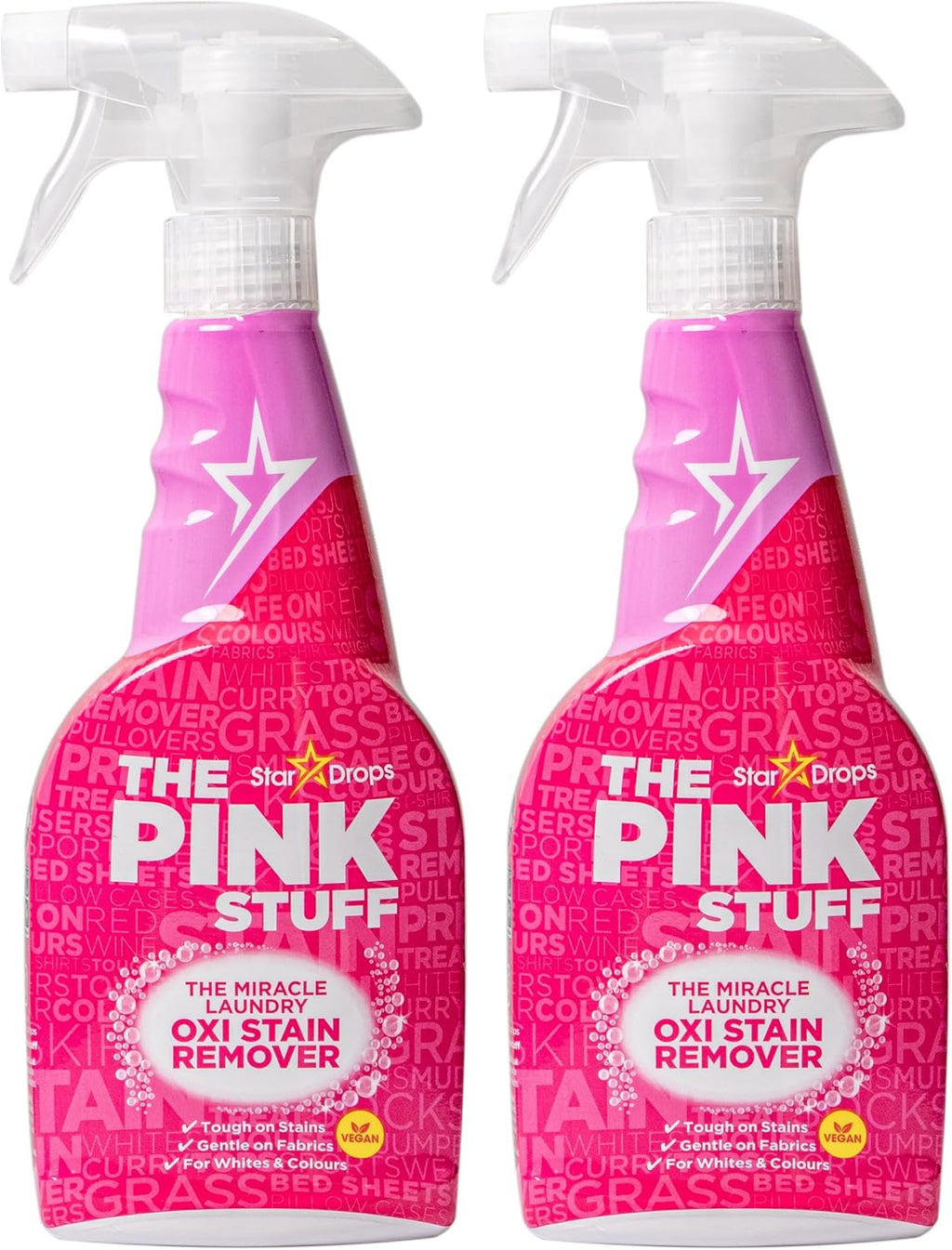 The Pink Stuff Laundry Oxi Stain Remover Spray, 16.9 Fl Oz 2 Pack