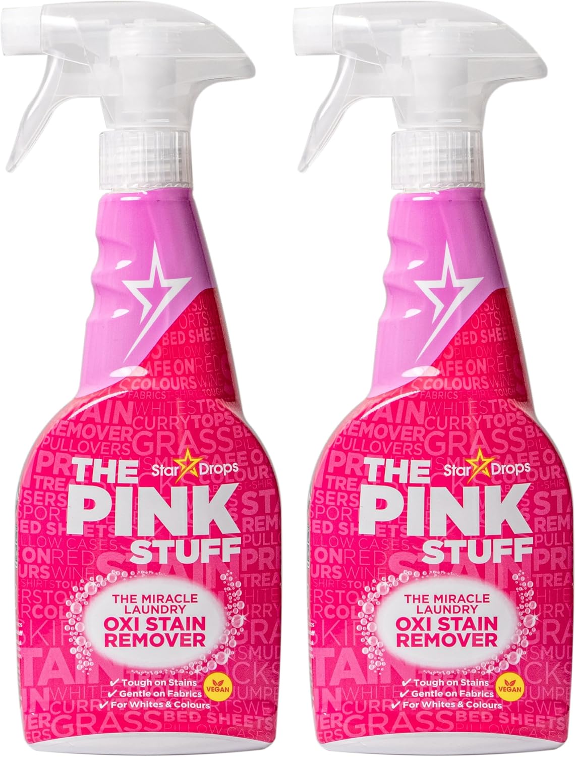 The Pink Stuff Laundry Oxi Stain Remover Spray, 16.9 Fl Oz 2 Pack
