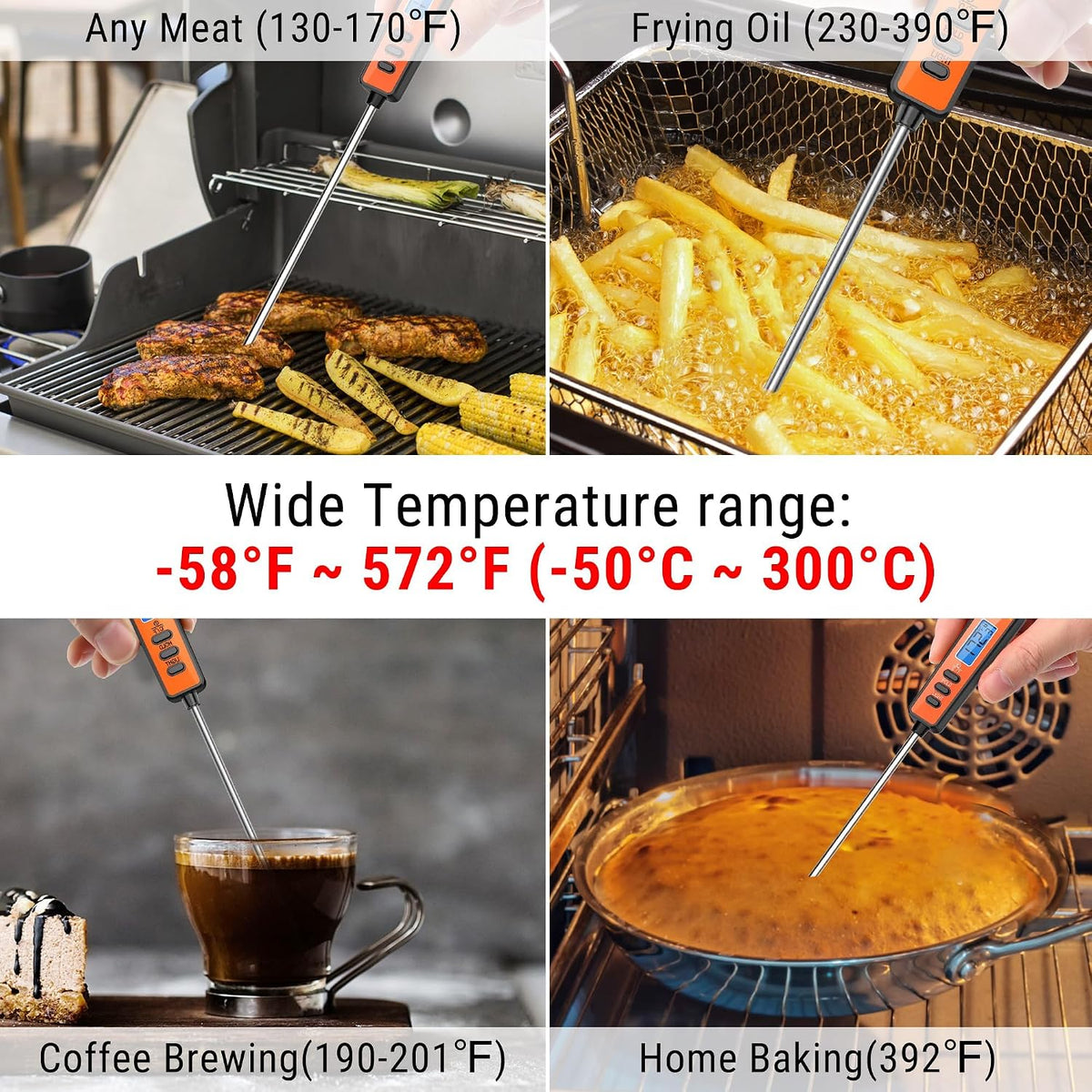 TempSwif 1 Sec Digital Meat Thermometer for Cooking Food