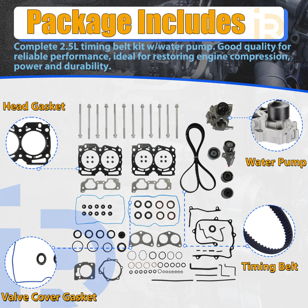 2.5 Engine Timing Belt Kit Water Pump Head Gasket Set w/Bolts