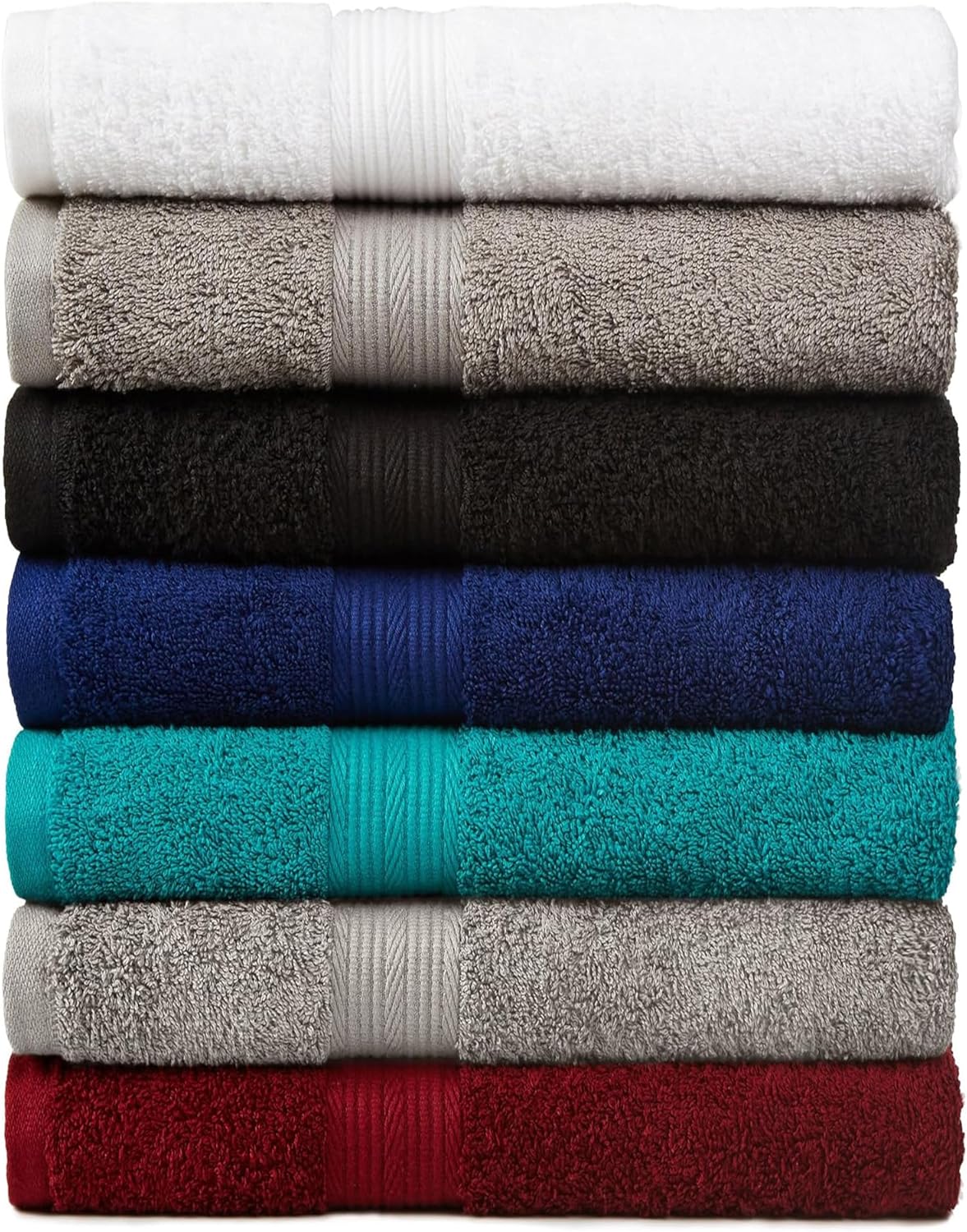 6-Piece Oversized Highly Absorbent Fade-Resistant Towel Set, 100% Cotton Towels for Bathroom, Soft, 2 Bath Towels, 2