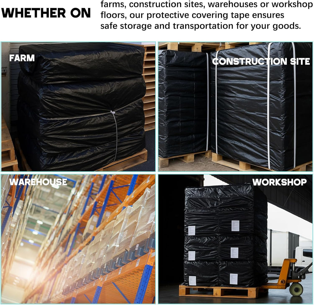 10 Pack Pallet Covers 55" X 53" X 75", 3 Mil Waterproof Bags