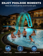 Solar Pool Fountain w/7-Color LED Lights, 2026 Dual-Head Adjustable Spray Pool Fountains for Above & Inground Pools