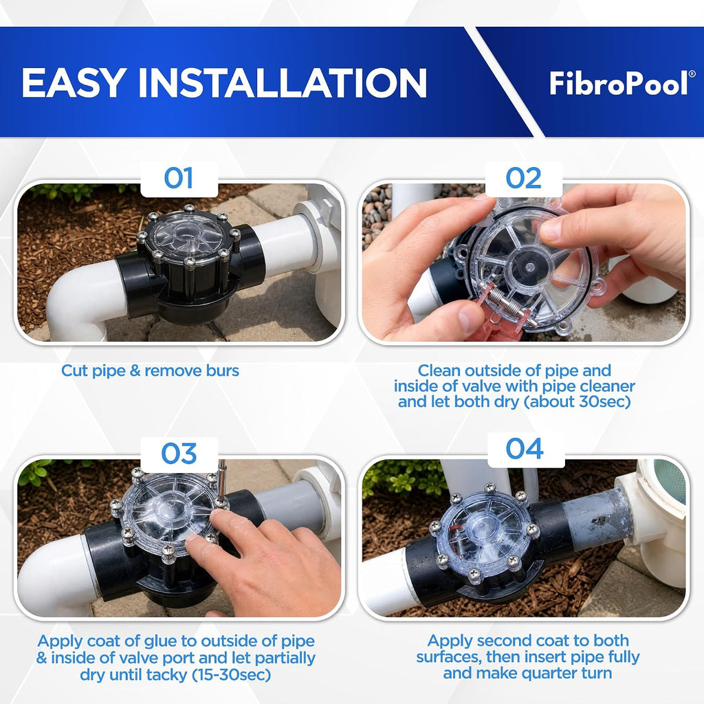 FibroPool ValvesPOSI2InchCheck 2 in Check Valve - 5 PSI Spring Loaded