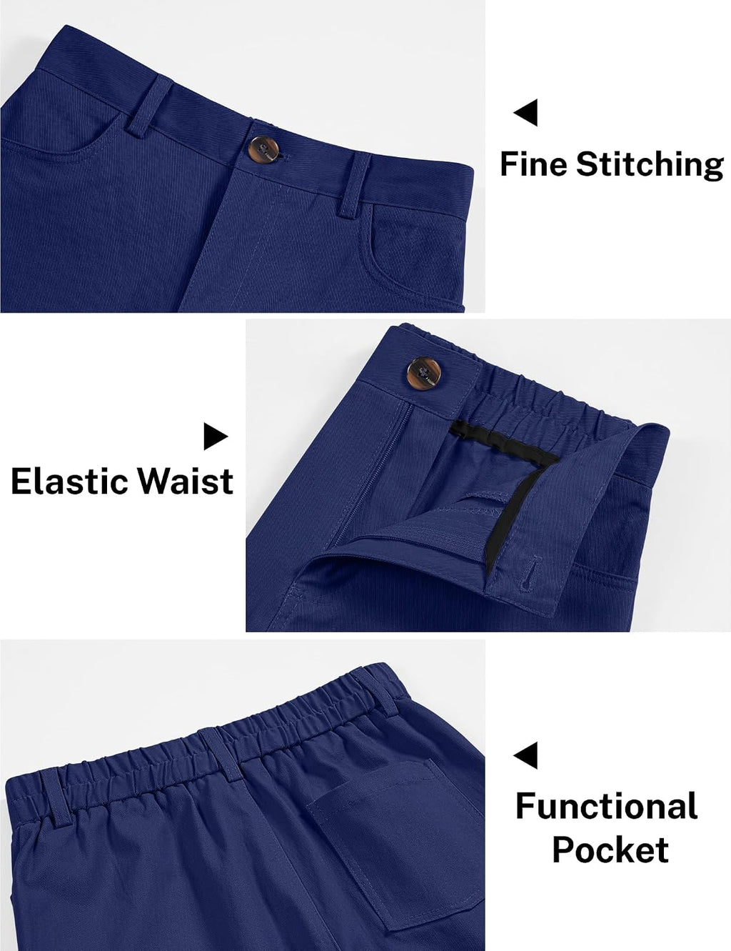 Uniform Shorts for Girls with Functional Pockets School Shorts