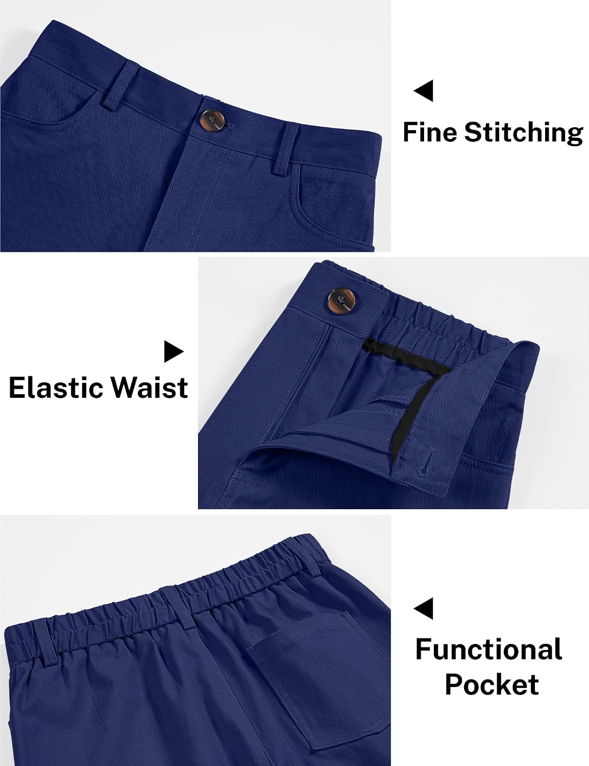 Uniform Shorts for Girls with Functional Pockets School Shorts