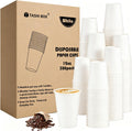 300 Pack 12 oz Disposable Paper Cups, BPA-Free Hot/Cold Drink Cups, Sturdy White Coffee Cups with Rolled Rim