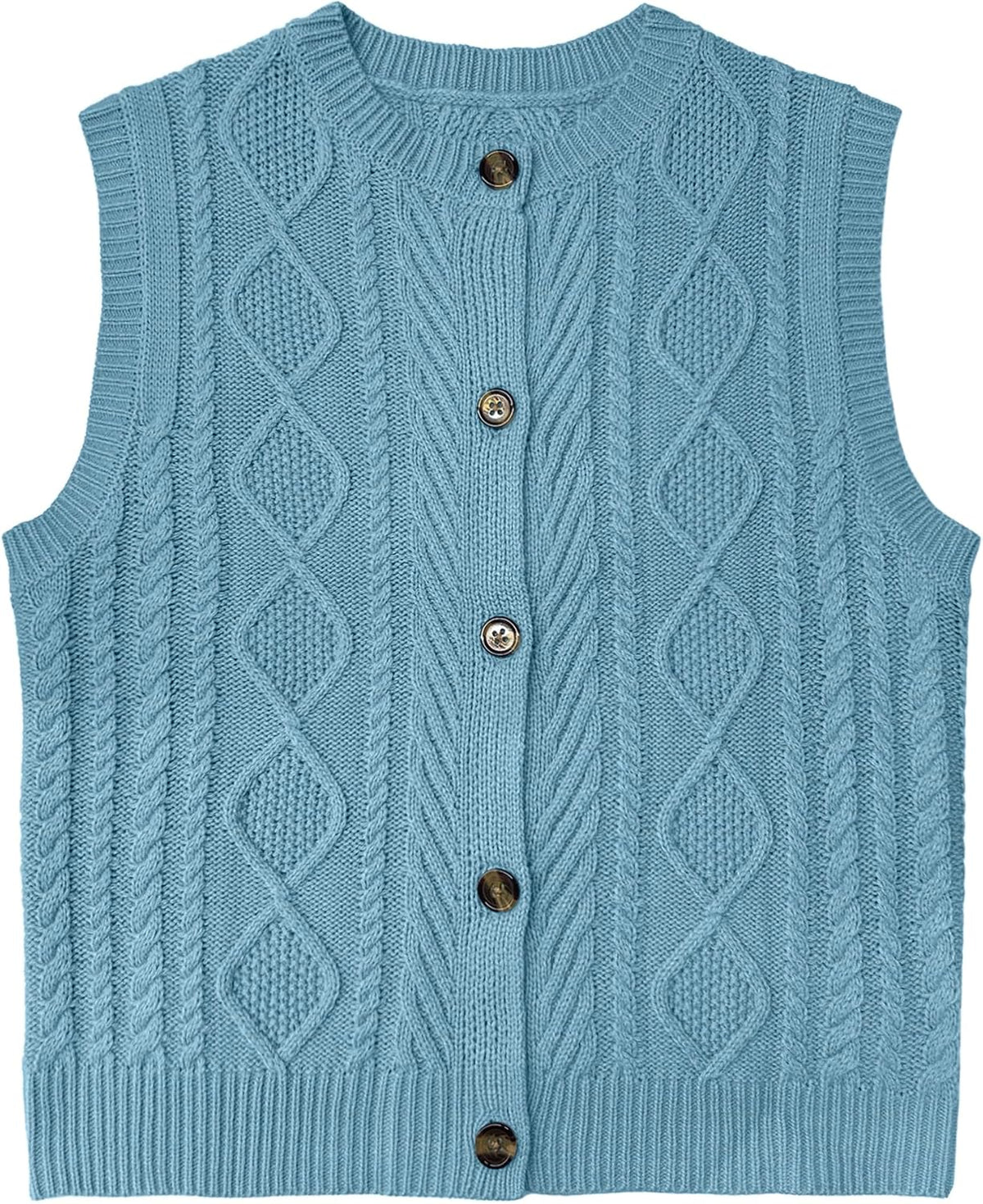 Kid Girls Sweater Vest Sleeveless Button Down Knit Cardigan School Uniform Sweater Vest Top 5-13Y