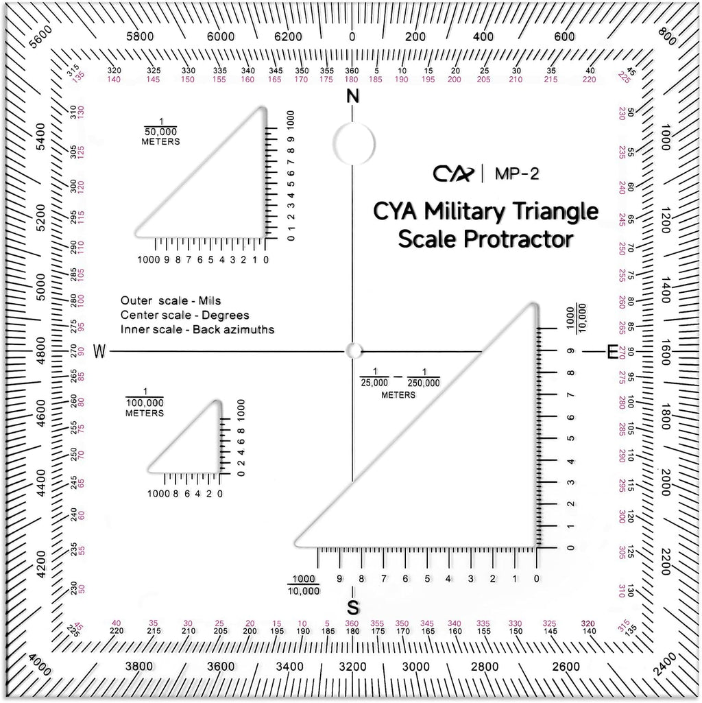 5 Inch Military Map Protractor Military Style Utm/mgrs Coordinate Scale Map Perfectly Cut Land Navigation Protractor