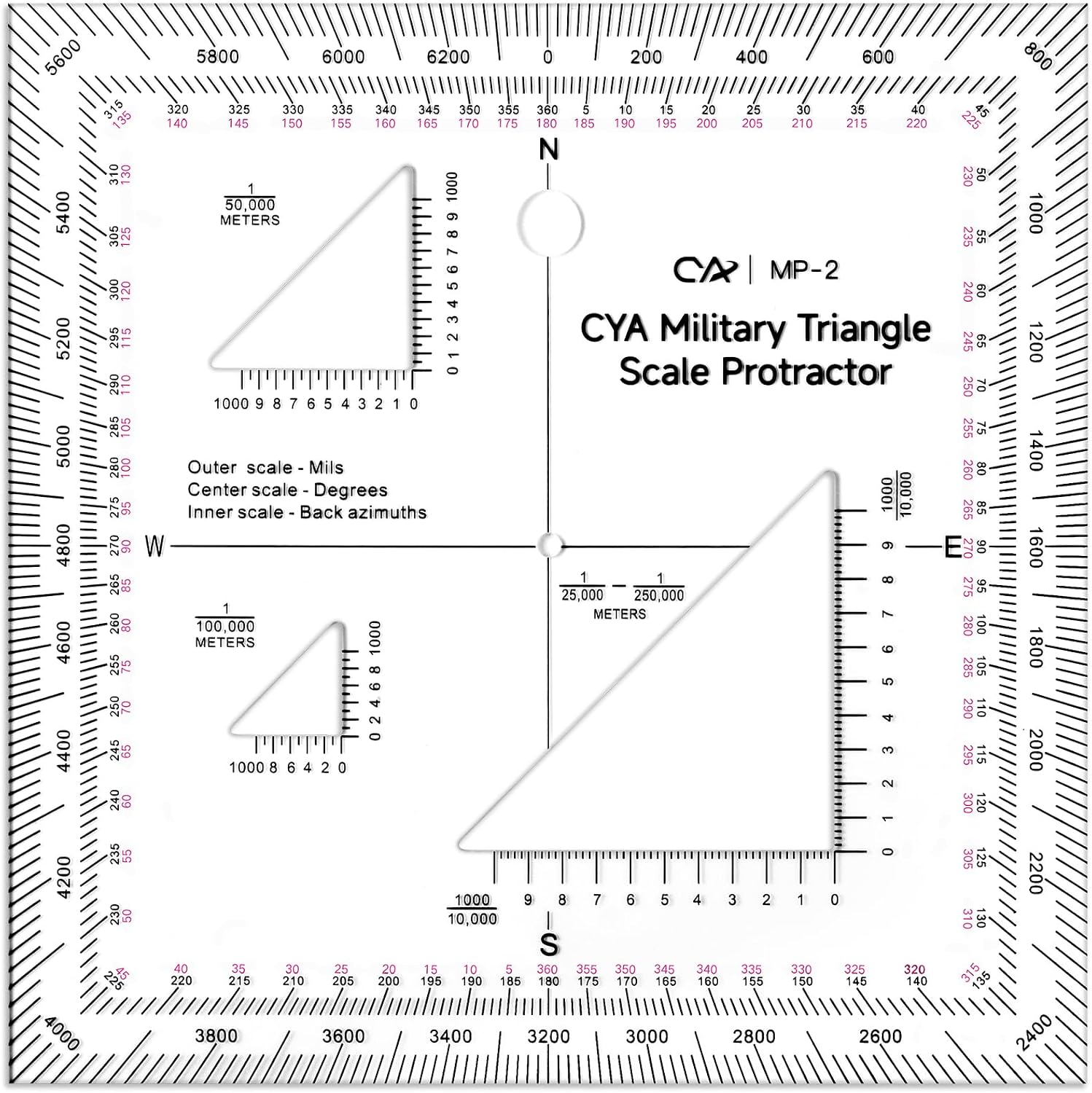 5 Inch Military Map Protractor Military Style Utm/mgrs Coordinate Scale Map Perfectly Cut Land Navigation Protractor
