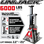 3 Ton, Bottle Jack and Jack Stands in One, 6000 Pound Capacity, All-in-One Car Lift, Heavy Duty Vehicle Unijack, Wide