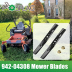 POSFLAG 2 Pack 942-04308 Mower Blades with 712-0417A Nuts for 42 Inch Decks