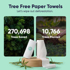 Bamboo Paper Towels 12pk - 1800 Sheets Bleached Paper Towel Rolls Ultra Absorbent & Durable Eco-Friendly Paper Towels