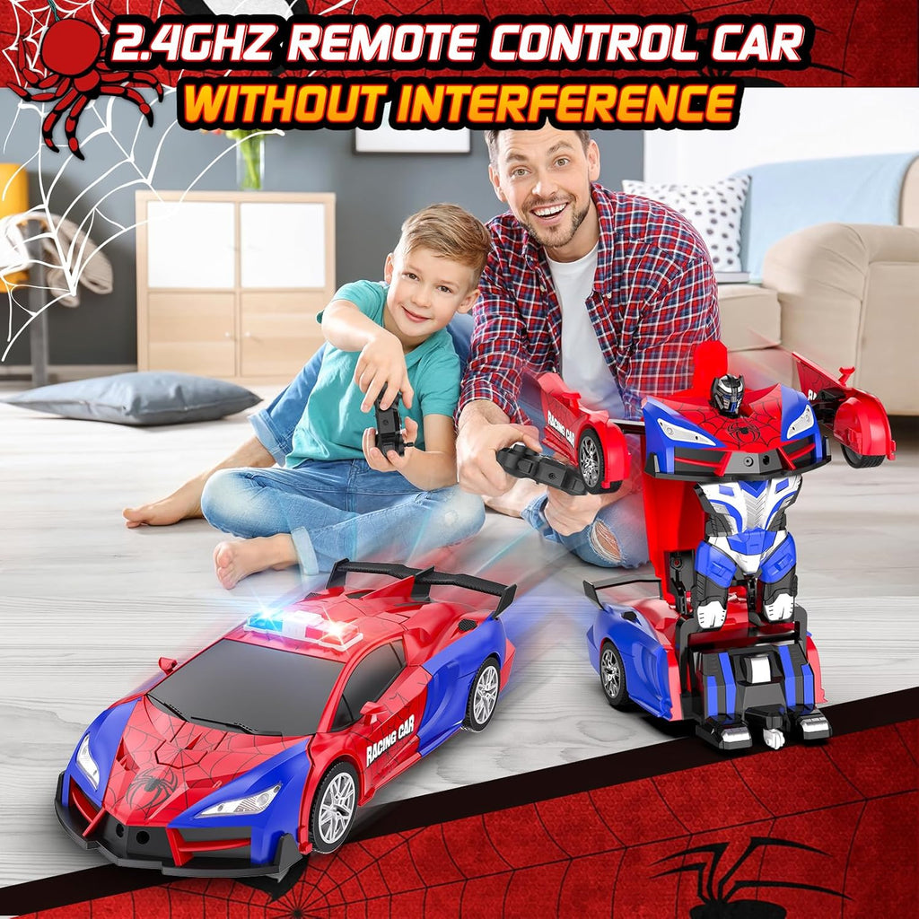 Remote Control Car with One Button Transformation, RC Cars Transforming into Robot, 2.4Ghz 360 Degree Rotation Police