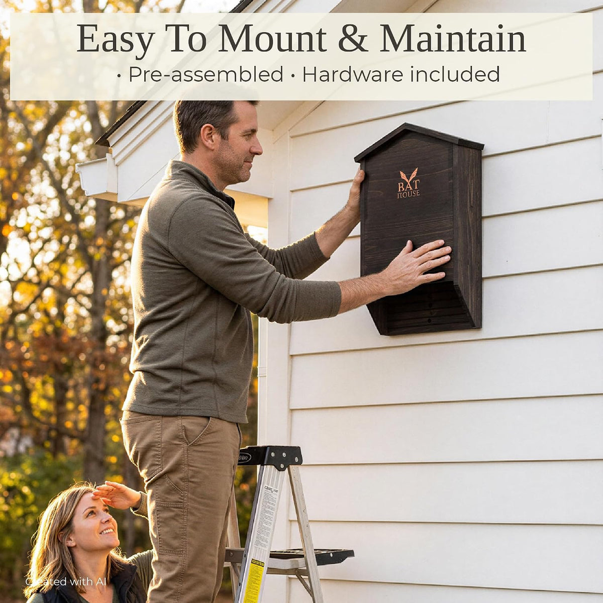 The Ultimate Wooden Bat House for Outdoors - Large Double Chamber Box