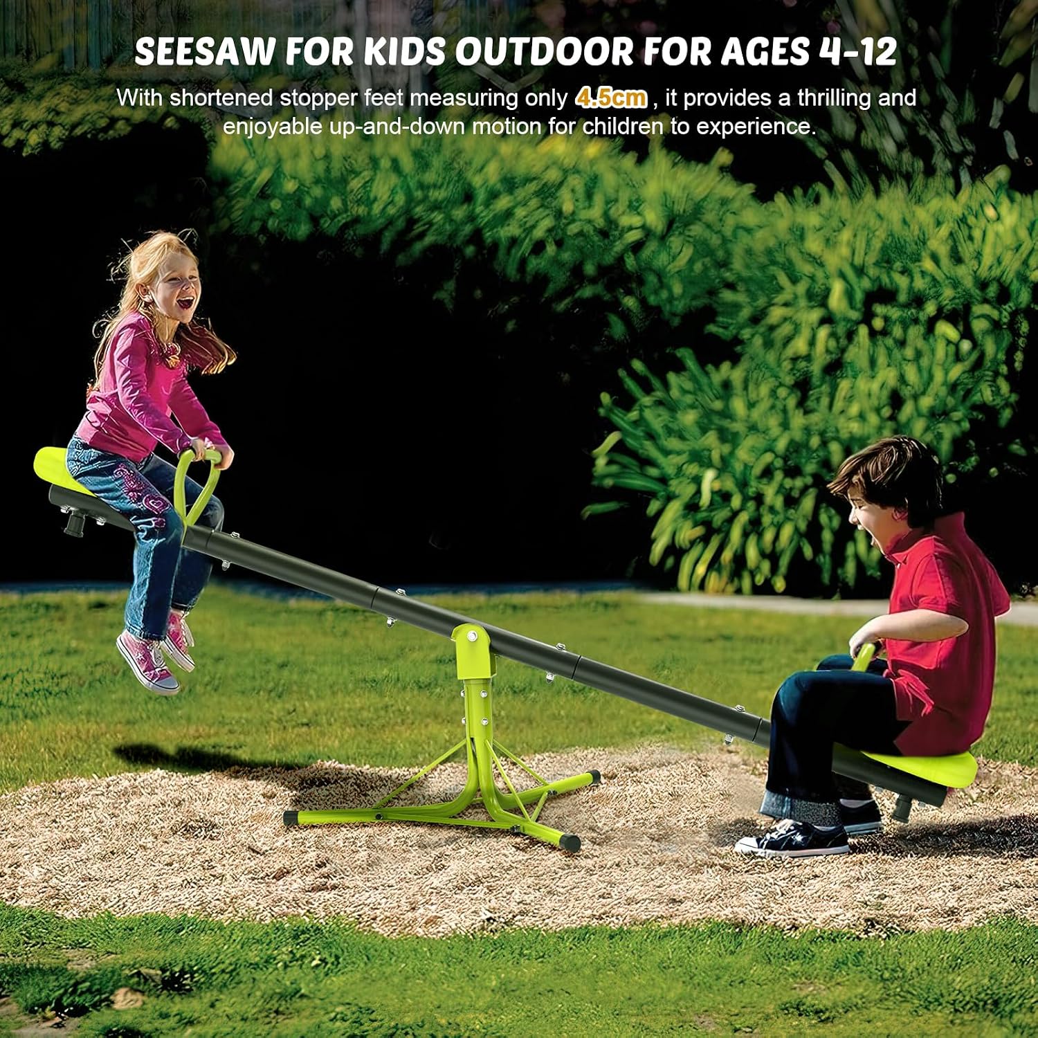 Teeter Totter Seesaw for Kids Outdoor for Ages 4-8 Toddler Seesaw Sit and Spin Teeter Totter Outside Outdoor Toys