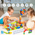 130 Pcs Starter Marble Run Set, Beginner STEM Building Toy