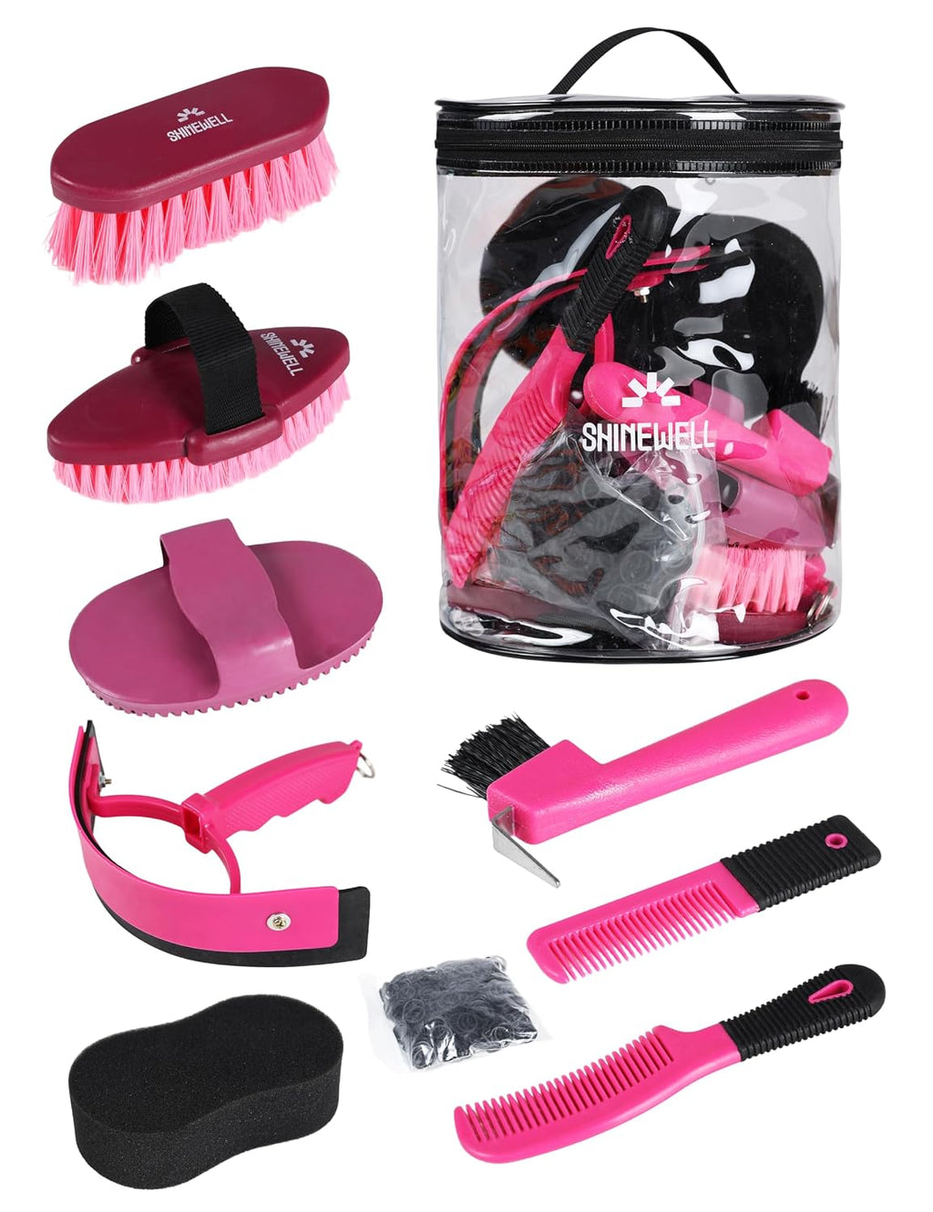 8-piece Horse Grooming Kit, Complete Horse Brush Set