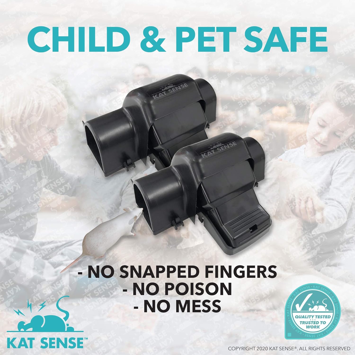 Covered Rat Trap & Chipmunk Trap, Prevents Accidental Triggering with Tunnel Design, Quick Action Pest Control