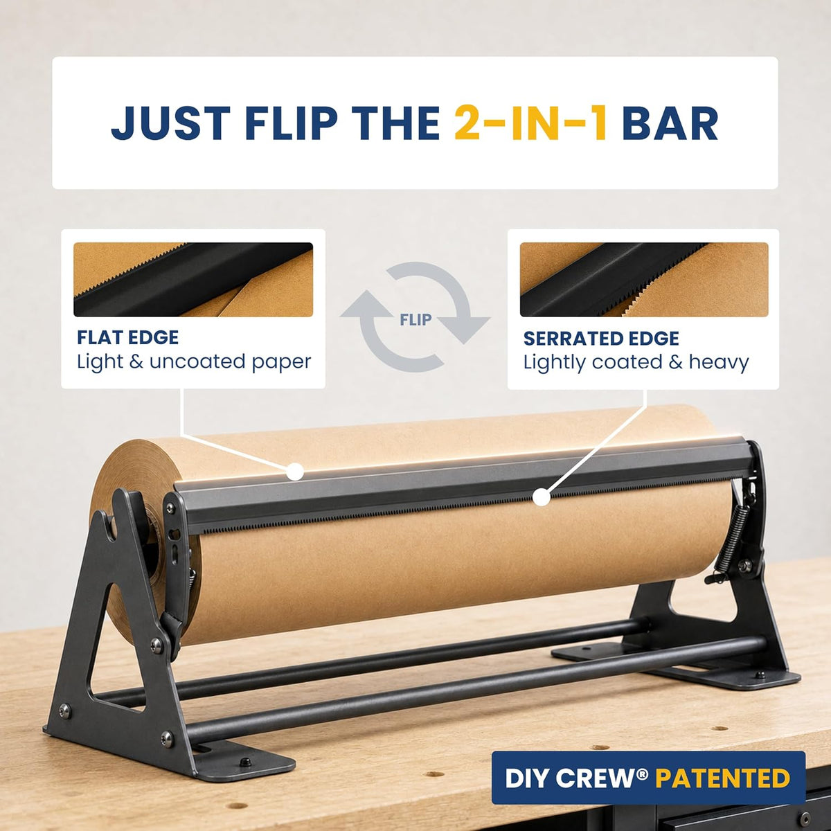 24 Inch Paper Roll Dispenser and Cutter for Kraft, Butcher Paper