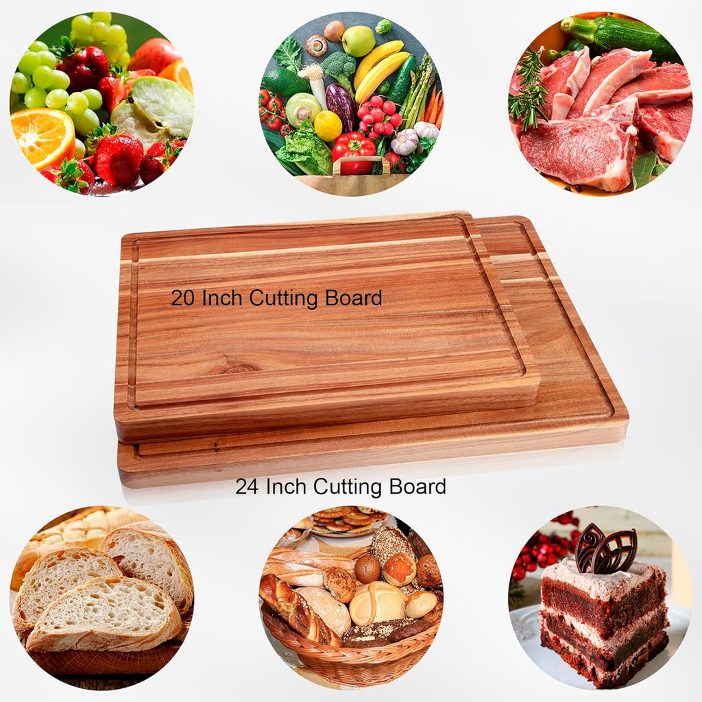 24 x 18 In Acacia Cutting Boardfor Kitchen, XXL Extra Large Charcuterie Cheese Platter Serving Tray, Food Prep and