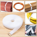 1" x16Ft Hook and Loop Straps with 25 Metal Buckles，White