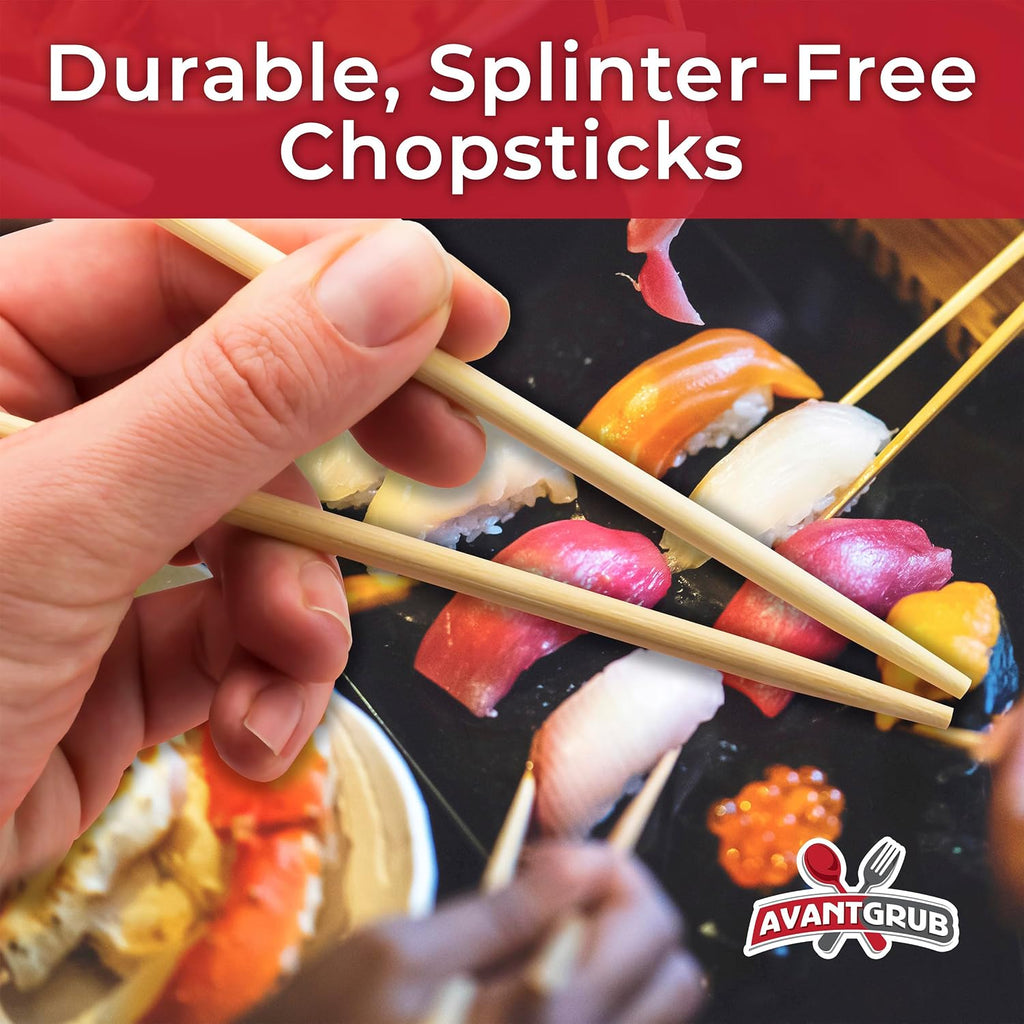 Durable 32 Oz Chinese Take Out Boxes. 25pk Food Containers With 25pk Sleeved and Separated Bamboo Chopsticks.