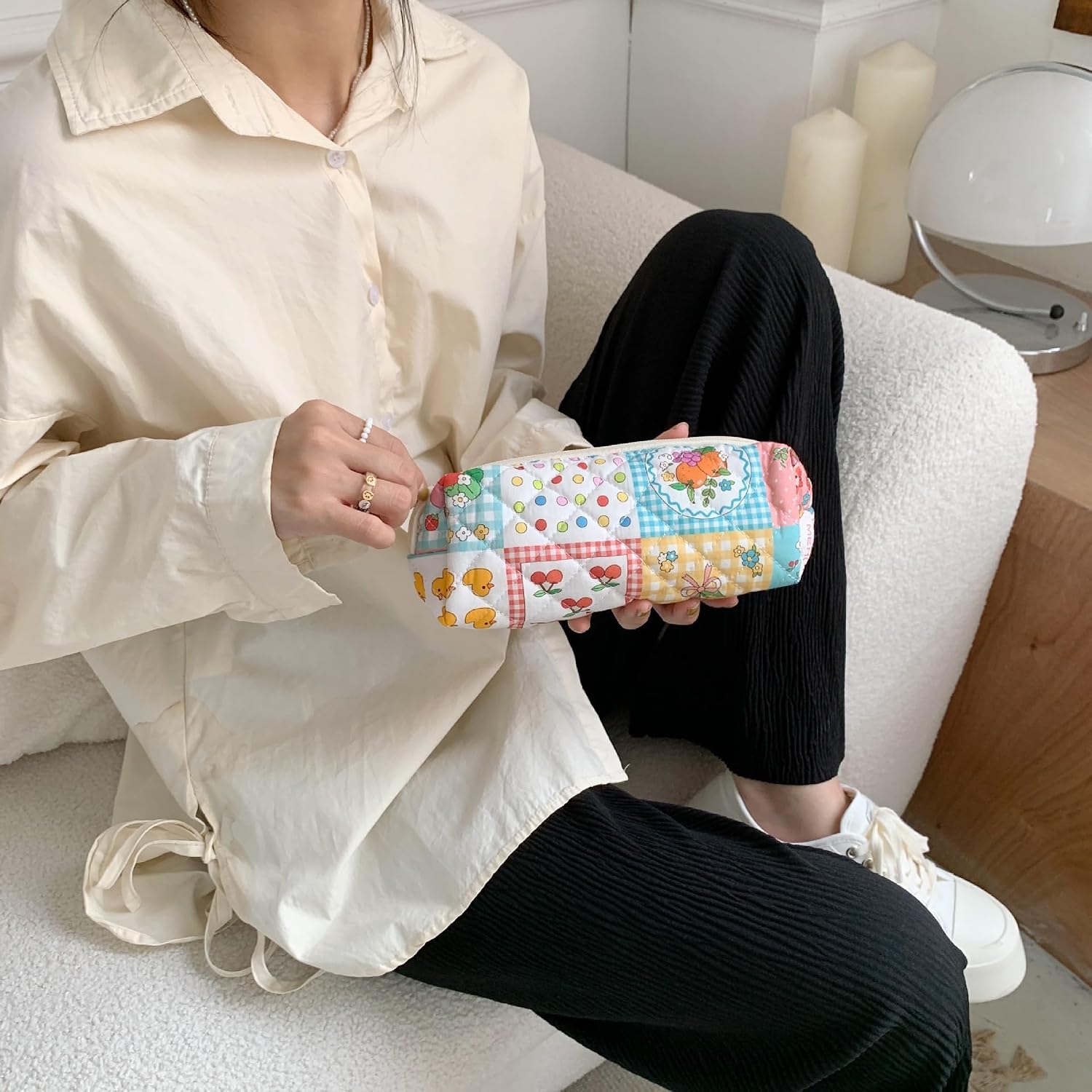 Pencil Case Pen Case Office College School Storage Bag Pouch Holder Box Organizer Makeup Pouch Cosmetic Bag Aesthetic