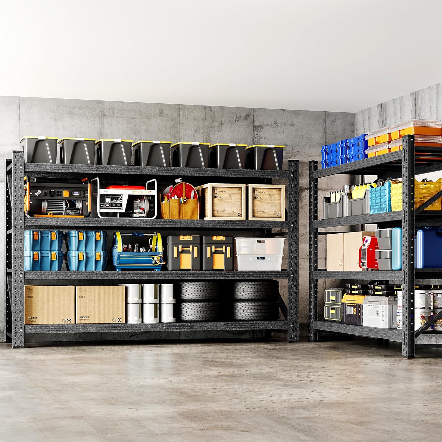 71" W Garage Shelving Storage Shelves 5000LBS Metal Heavy Duty Garage Shelves Units Adjustable Storage Shelves for