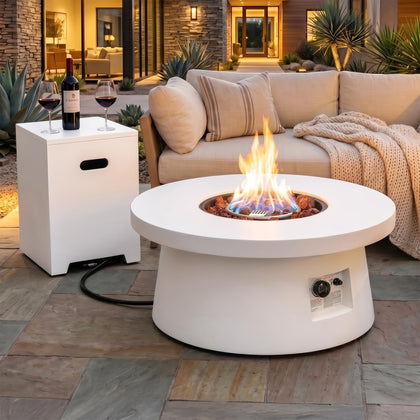 30" Outdoor Propane Fire Pit Table with Tank Table, 50000 BTU