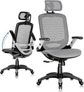Ergonomic Office Chair, High Back Home Desk Chair with Headrest, Flip-Up Arms, 90-120° Tilt Lock and Wide Cushion