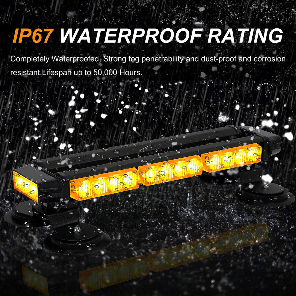 16.8 Inch LED Strobe Flashing Light Bar, 26 Flashing Modes High Intensity Emergency Hazard Warning Beacon Lights with