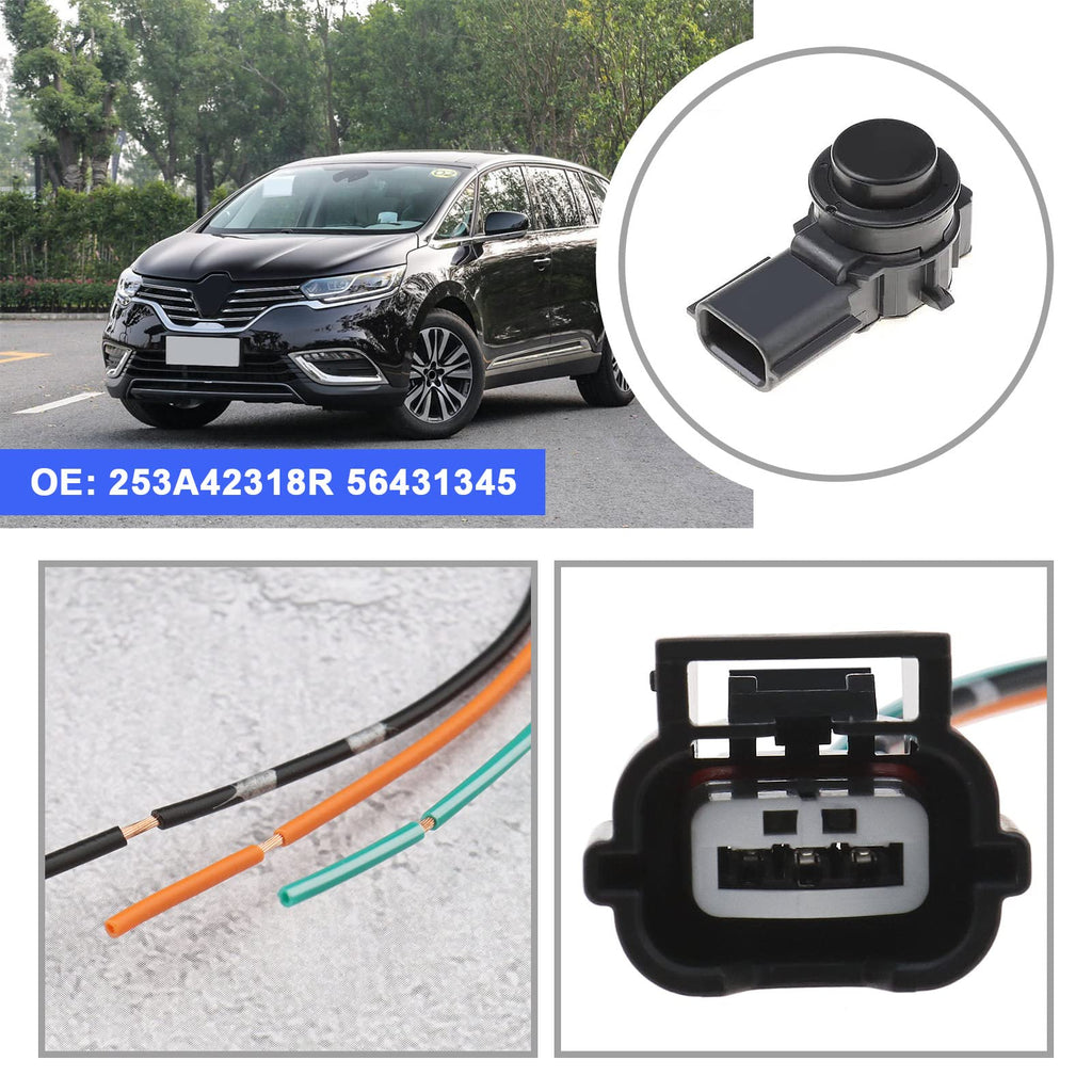 ECSiNG 3 Pin PDC Parking Sensor Plug Connector Wire 56431345 Compatible with Audi Compatible with Renault 3 Pin Car Parking Sensor Plug Wire Harness 15cm