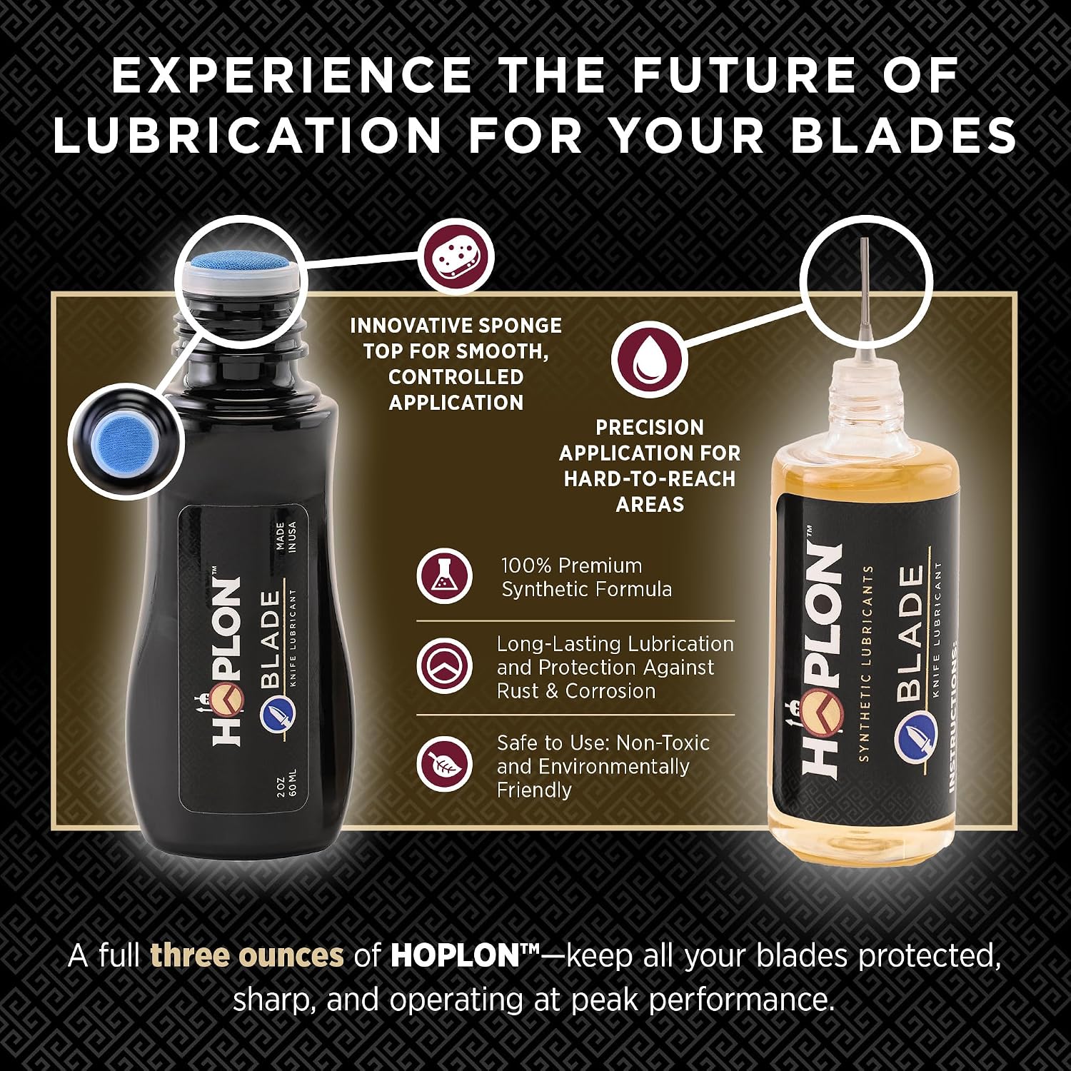 Blade Duo — Synthetic Ester Knife Oil & Pivot Lube, Industry-First Sponge-Top Dauber + Needle, 3oz, EDC Pocket &