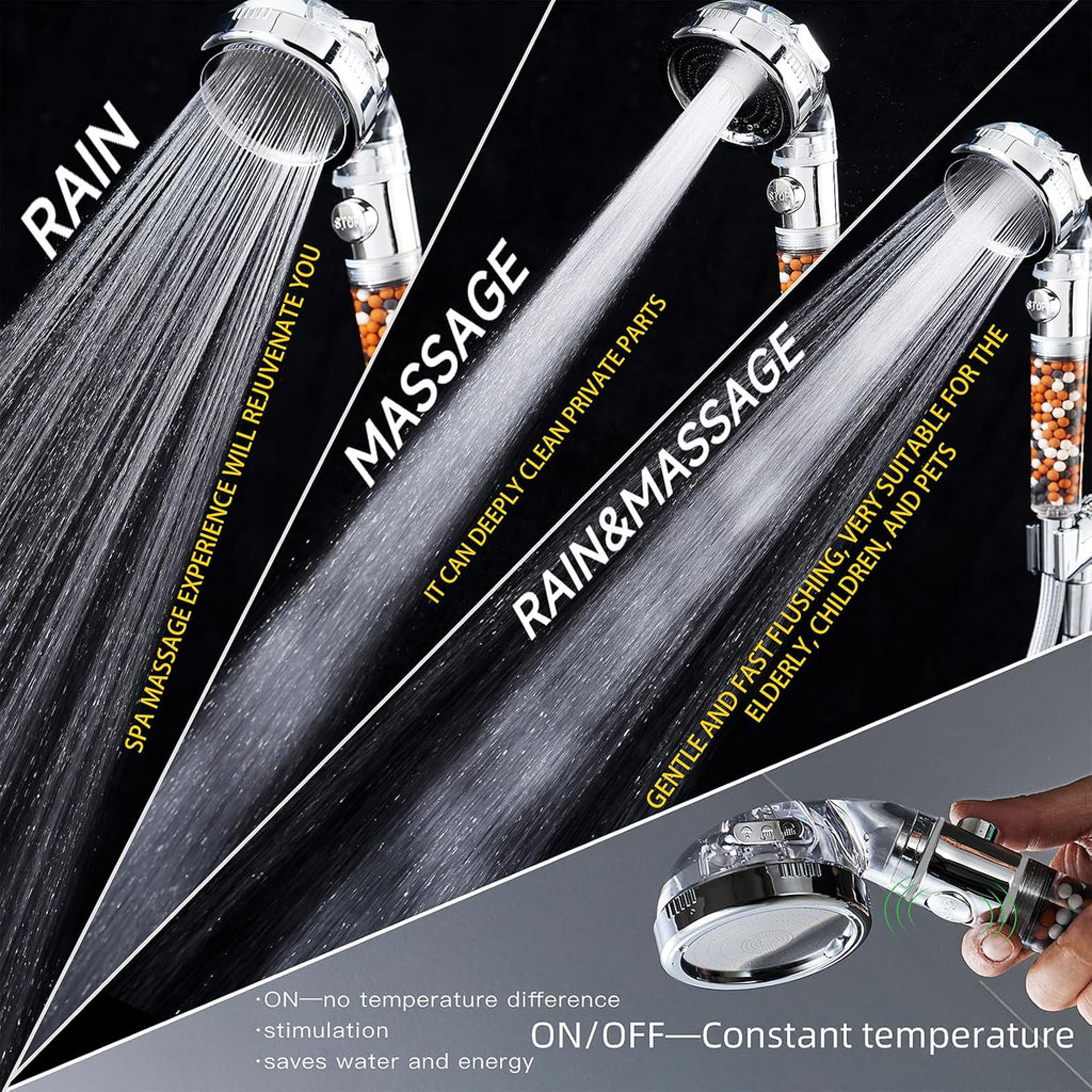 Filtered Shower Head with Handheld - High Pressure ShowerHead with Filters for Hard Water - Reduces Dry Itchy Skin