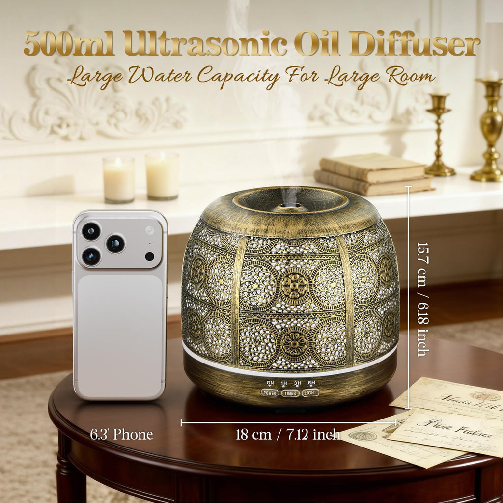Essential Oil Diffuser for Home, 500ml Aromatherapy Diffuser