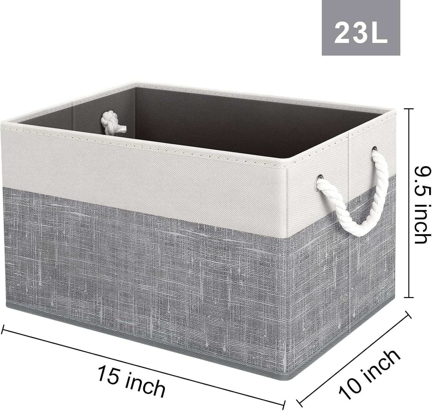 Storage Bins 3-Pack, Foldable Storage Baskets for Organizing Toys, Books, Shelves, Closet, Large Storage Box with