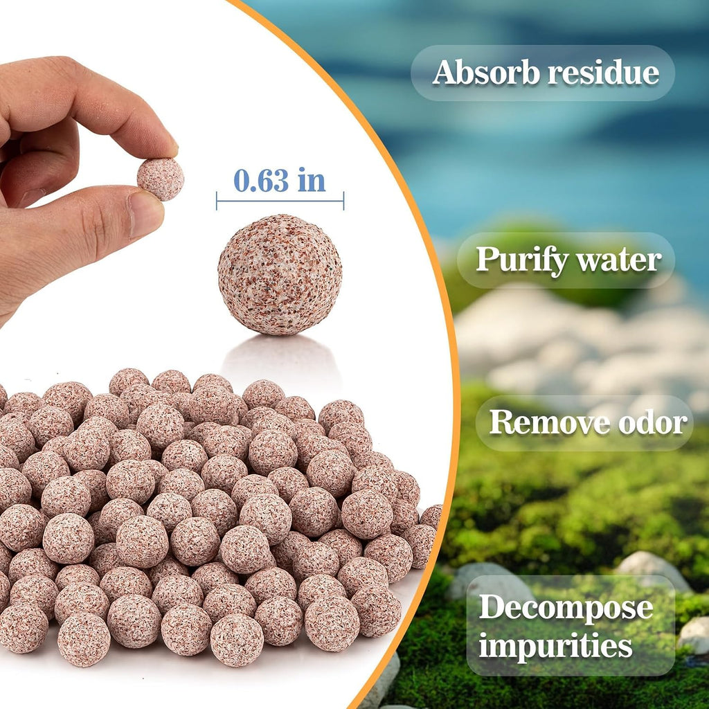 15oz Ceramic Bio Balls - Aquarium Fish Tank Filter Media for Sump Pond | Nano-Tech Bio-Spheres Filter Biomedia Balls