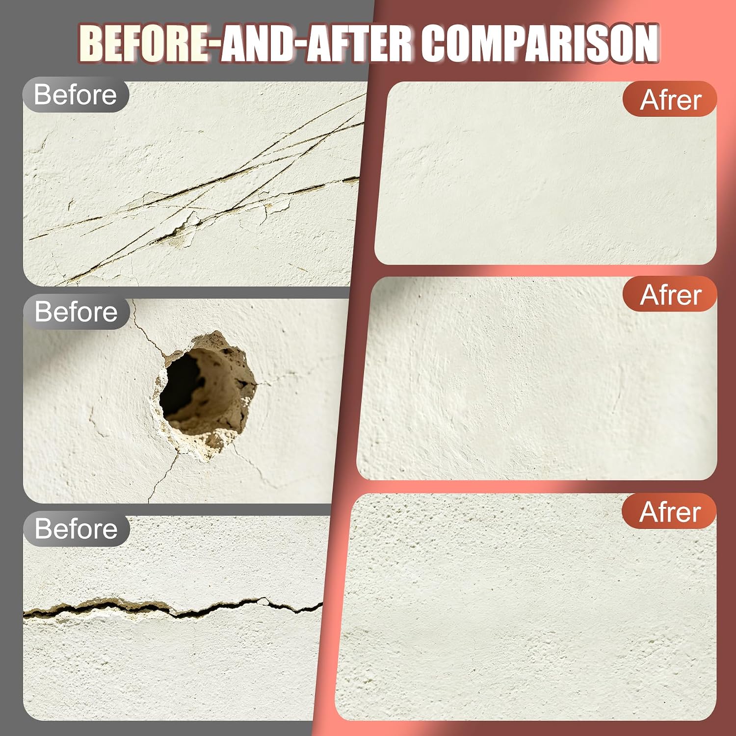 Drywall Repair Kit, 10.6oz Wall Spackle Repair Kit for Wall Hole Repair | Wall Patch Repair with Complete
