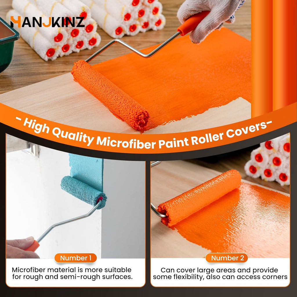 Microfiber Paint Roller, 4 Inch and 6 Inch, 20 Pack