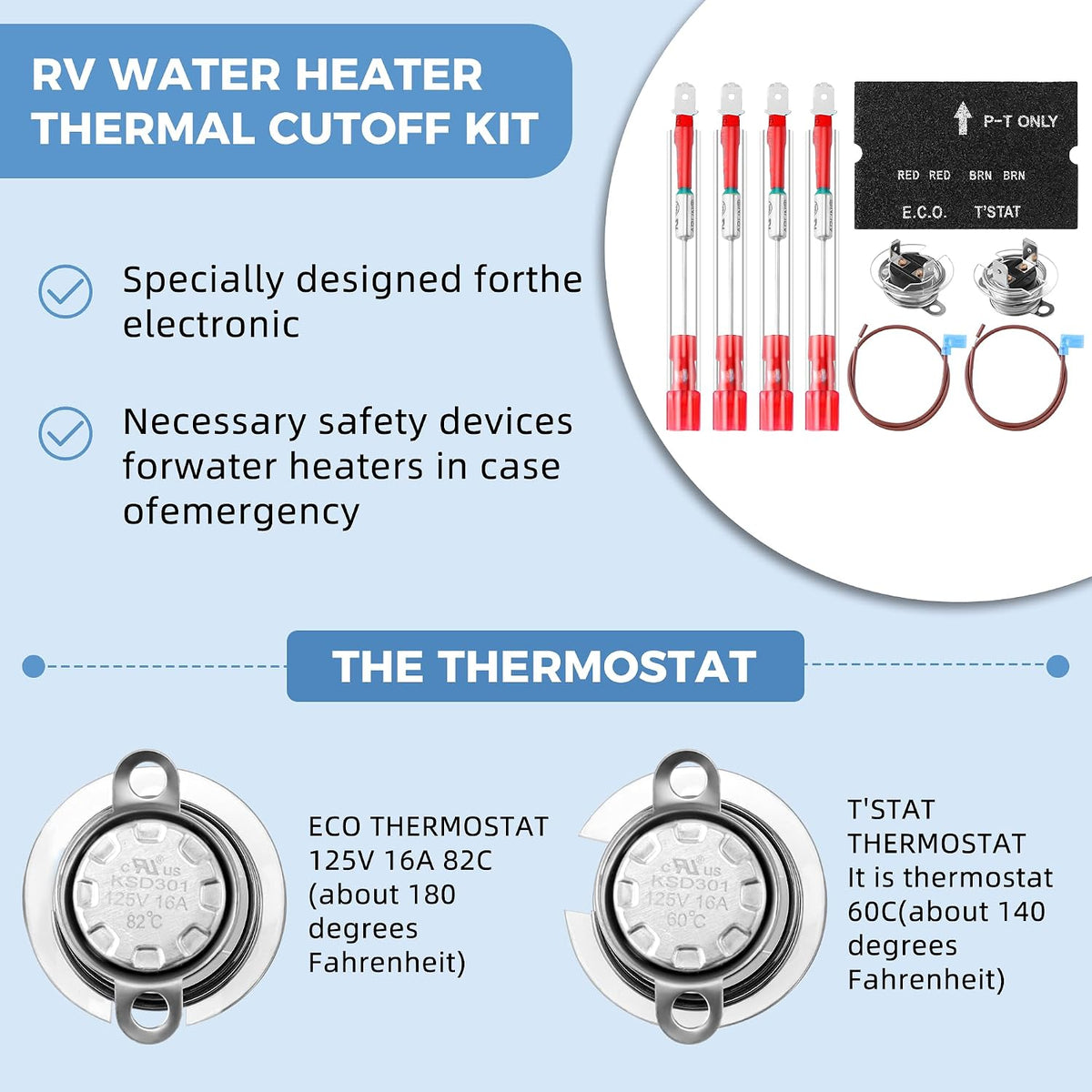 91447 RV Water Heater Thermal Cutoff Fit for 93866 Atwood Water Heater