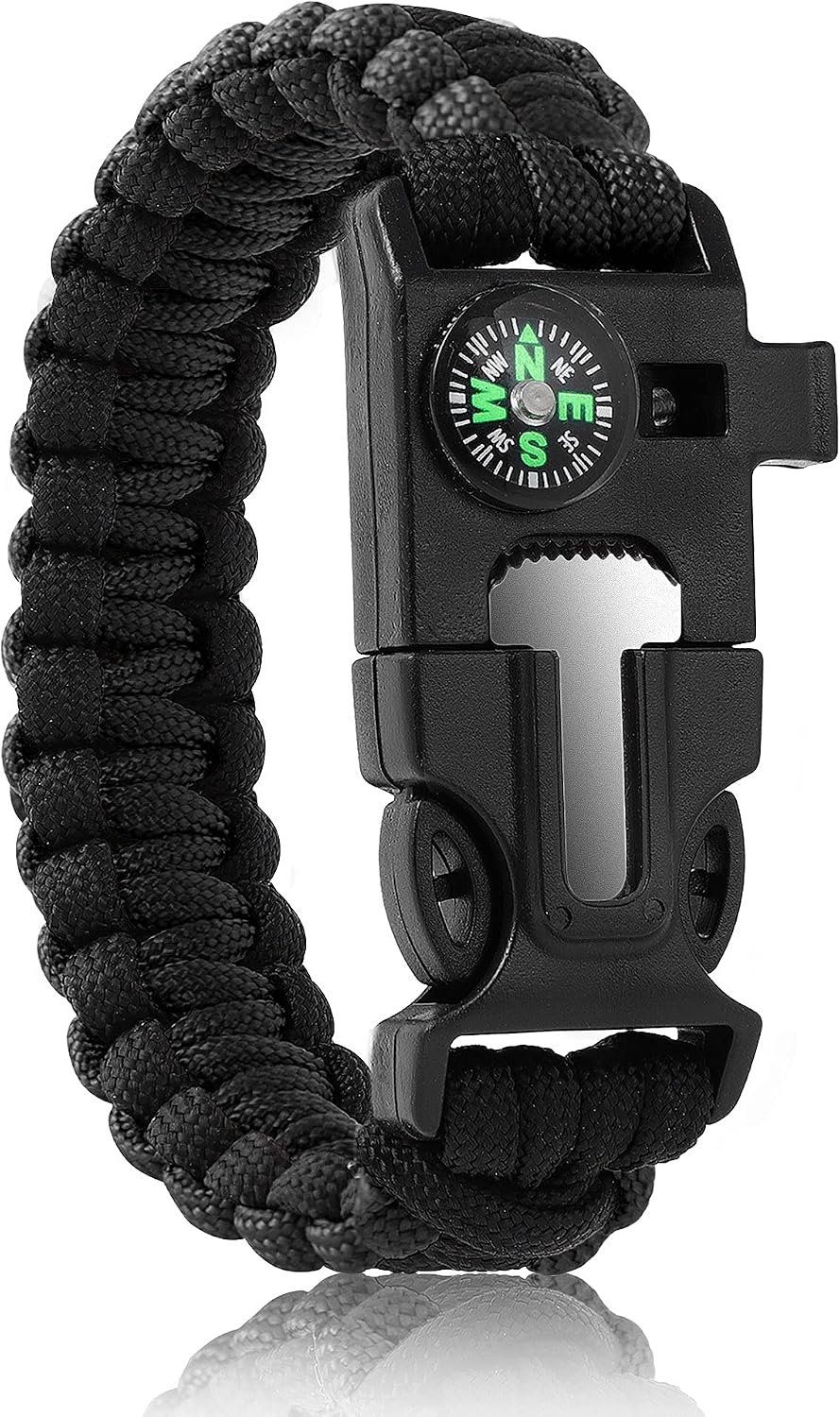 Bracelets,Survival Bracelets for Men Paracord Tactical 5-in-1 Camping Gear Kits,with 12-ft Detachable Parachute