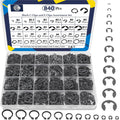 ZQZ 840Pcs C Clips and E Clips Assortment Kit, External Retaining Rings Set